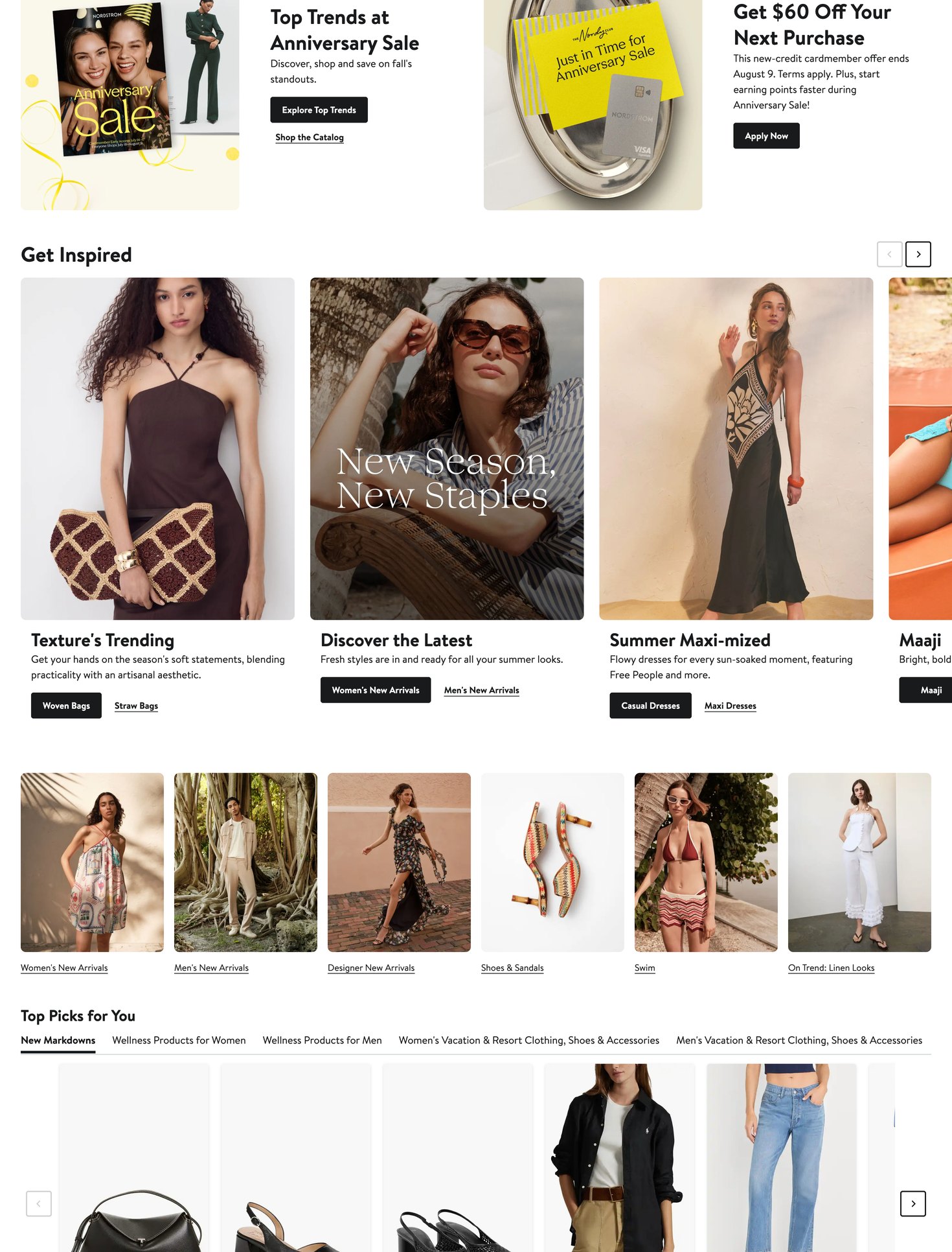 Top trends, Get Inspired and new arrivals